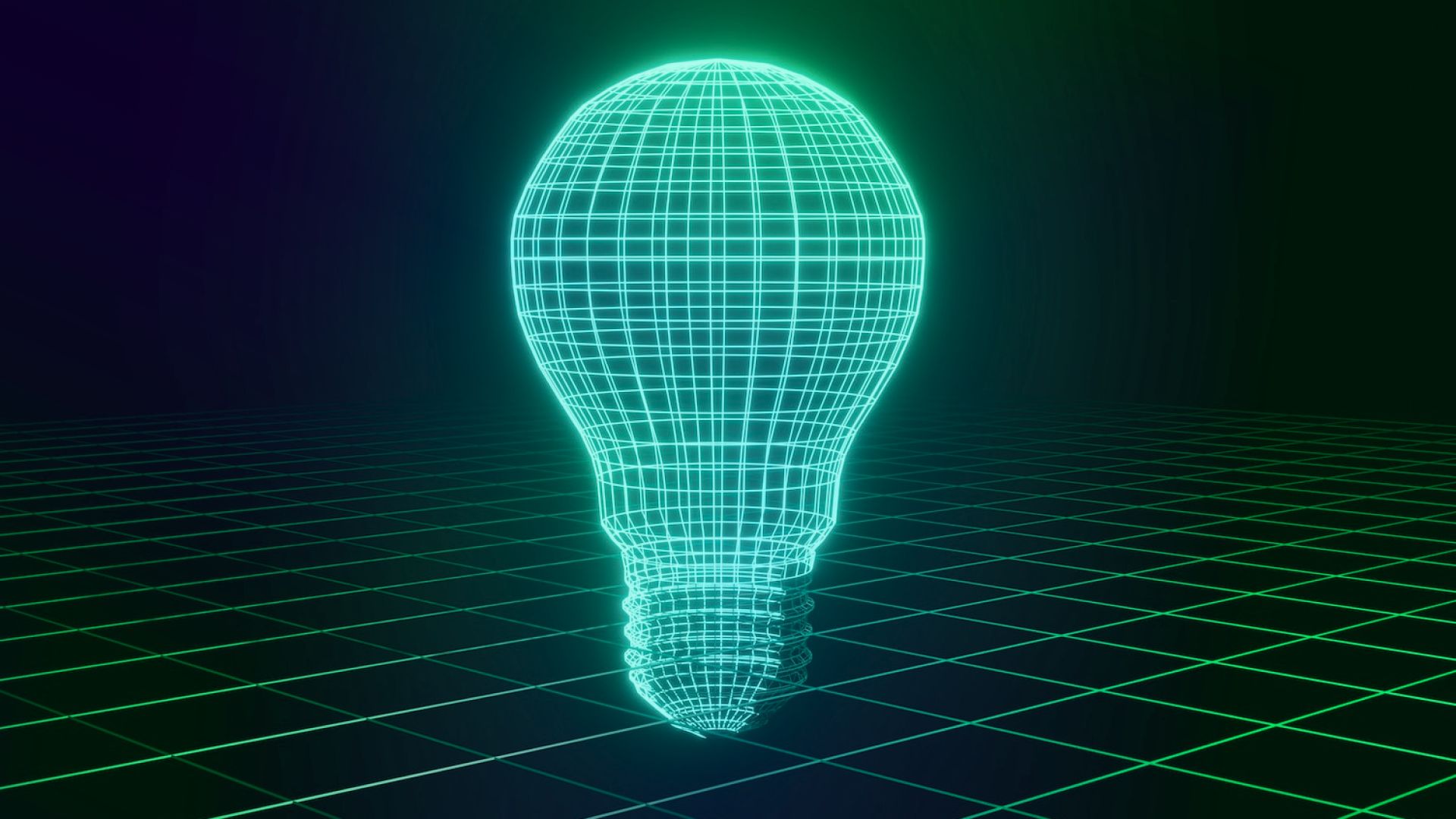 Picture of a neon lightbulb symbol