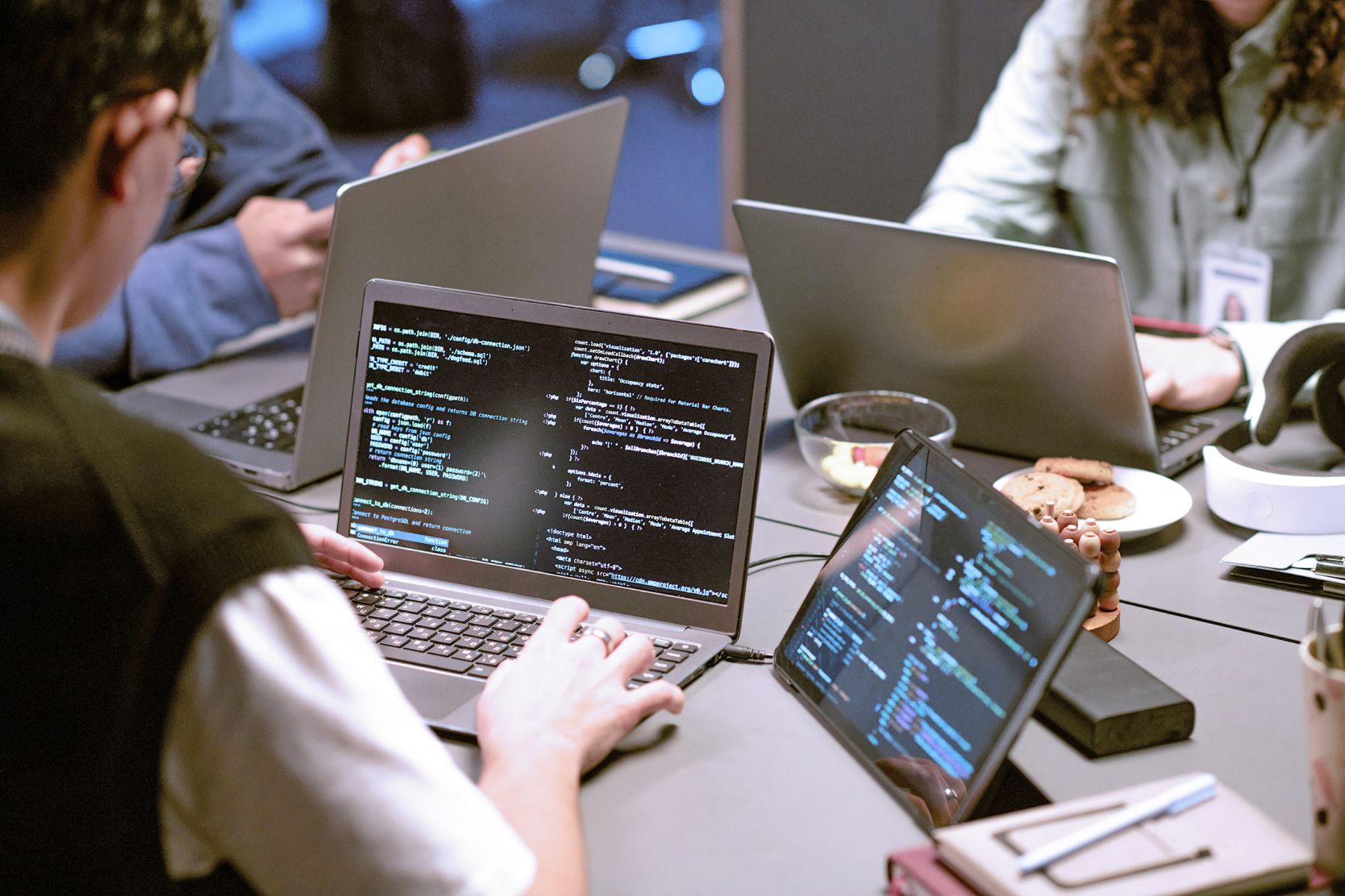 A team of developers working together.