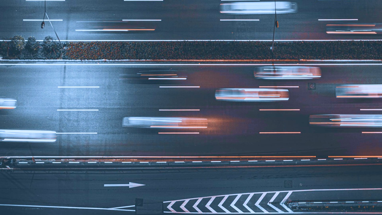 high speed photography of night-time traffic