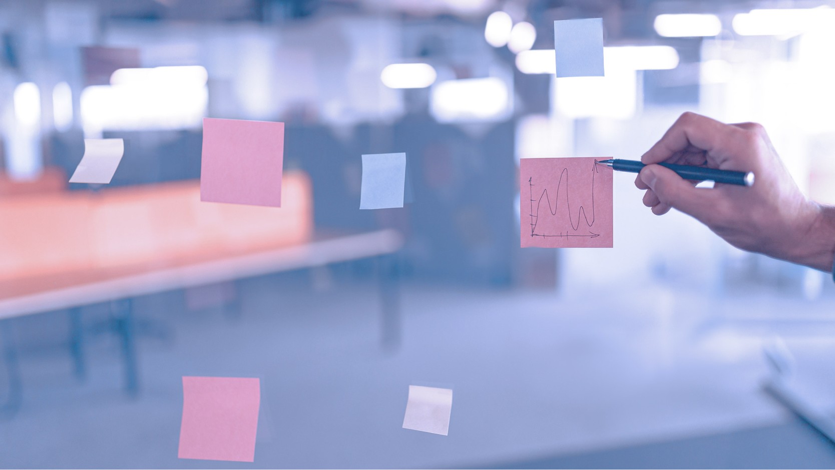 Image of sticky notes on a panel