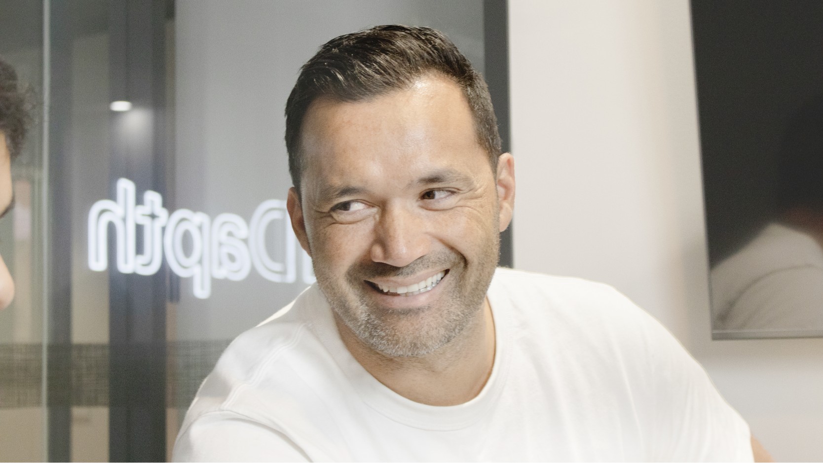 image of man conversing 