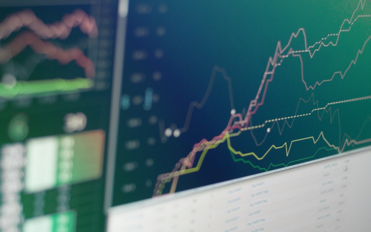 Close up image of an analytics chart on a computer screen