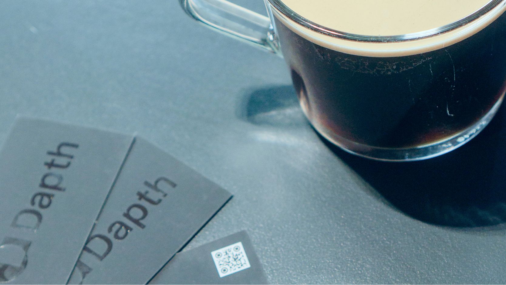 Business cards on a coffee table